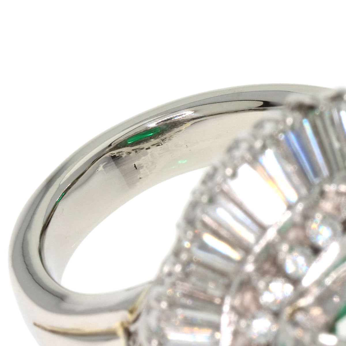 6.99ct Emerald Diamond Ring Platinum PT900  21.2g　Ladies