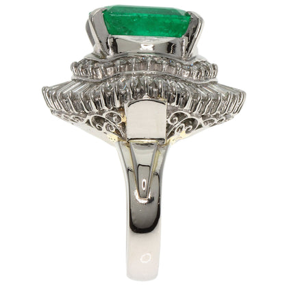 6.99ct Emerald Diamond Ring Platinum PT900  21.2g　Ladies