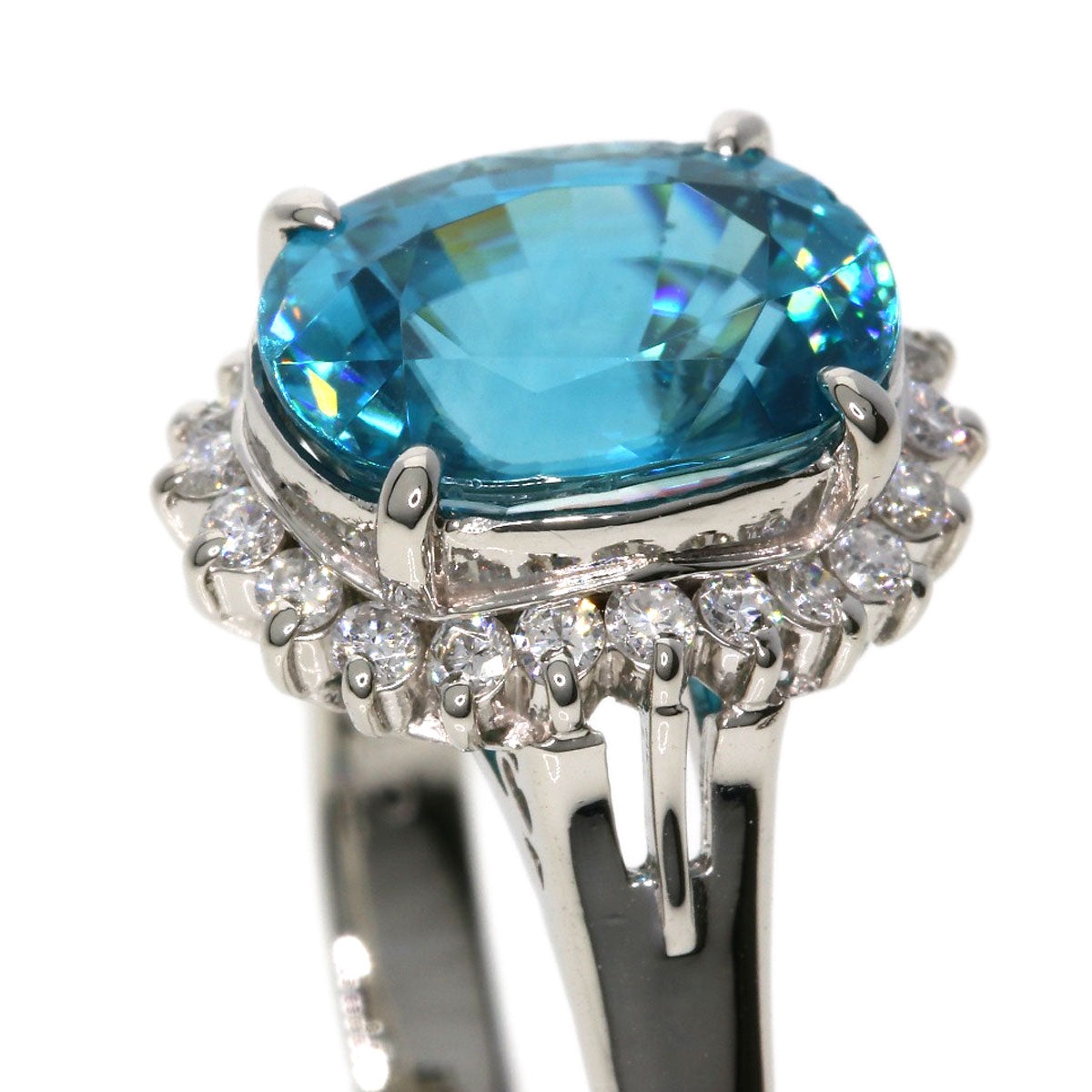 5.42ct zircon Diamond Ring Platinum PT900  7.24g　Ladies