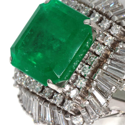 8.85ct Emerald Diamond Ring Platinum PT900  22.9g　Ladies