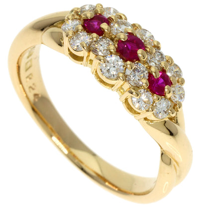 NINA RICCI   Ring Ruby Diamond K18 Yellow Gold Ladies