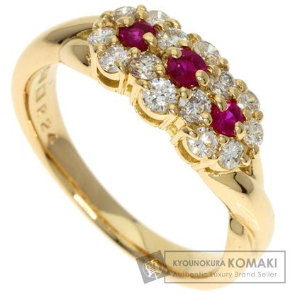 NINA RICCI   Ring Ruby Diamond K18 Yellow Gold Ladies