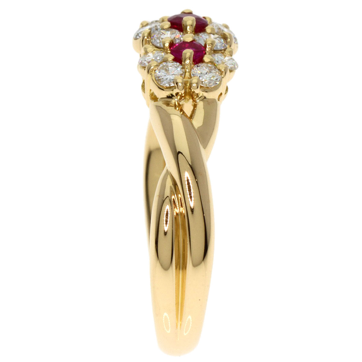 NINA RICCI   Ring Ruby Diamond K18 Yellow Gold Ladies