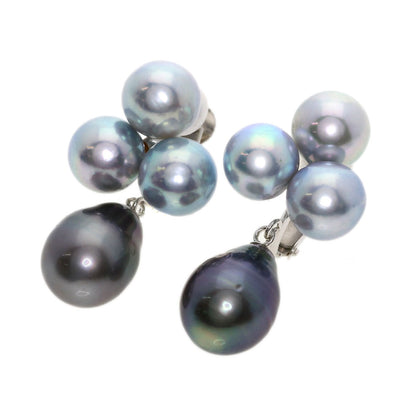 Pearl Pearl Earring K14 White Gold  7.5g　Ladies