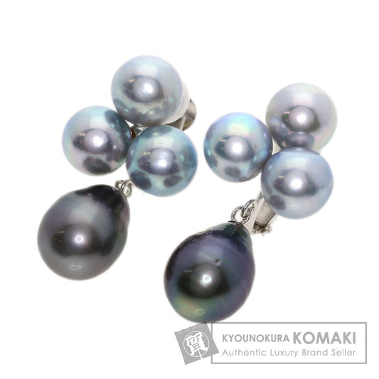 Pearl Pearl Earring K14 White Gold  7.5g　Ladies