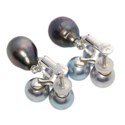 Pearl Pearl Earring K14 White Gold  7.5g　Ladies