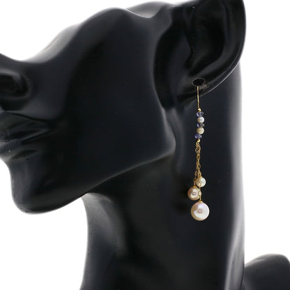 Akoya pearl Pearl Iolite earring K18 Yellow Gold  2.5g　Ladies