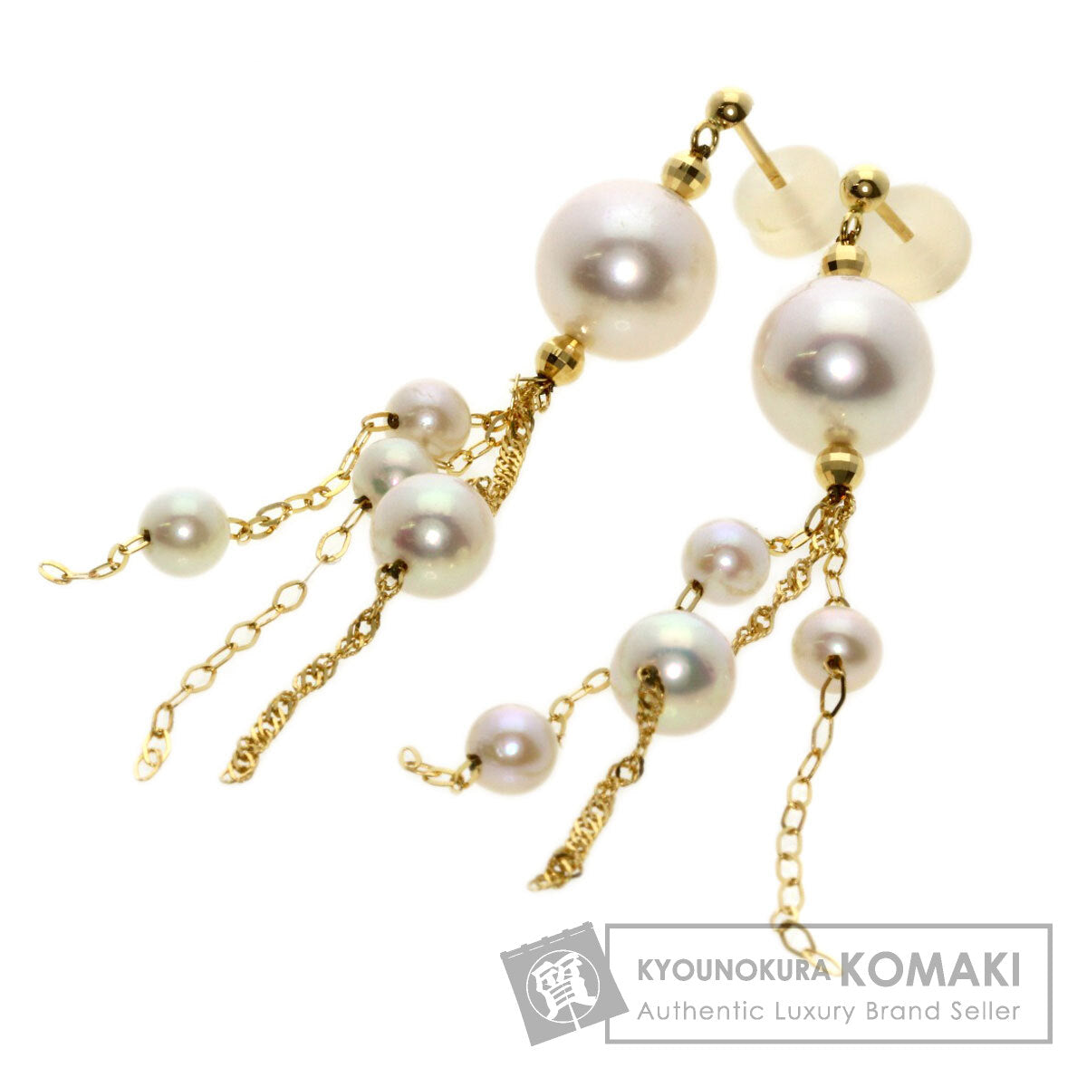 Akoya pearl Pearl earring K18 Yellow Gold  3.6g　Ladies