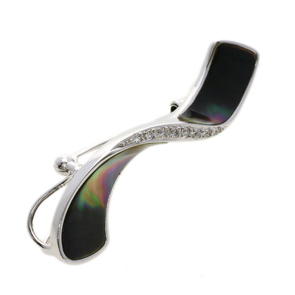Black Shell Diamond Pendant top K18 White Gold  6.6g　Ladies