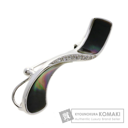 Black Shell Diamond Pendant top K18 White Gold  6.6g　Ladies