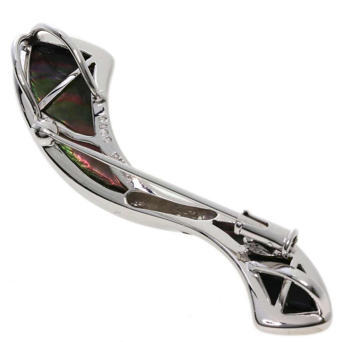 Black Shell Diamond Pendant top K18 White Gold  6.6g　Ladies