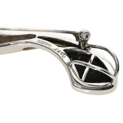 Black Shell Diamond Pendant top K18 White Gold  6.6g　Ladies