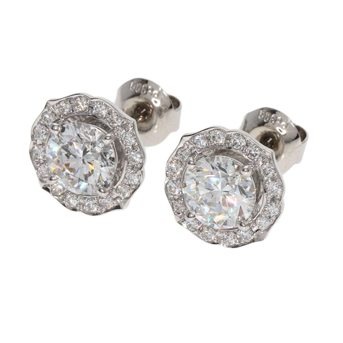 1.062ct Diamond earring Platinum PT900  4.9g　Ladies