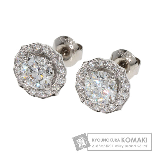 1.062ct Diamond earring Platinum PT900  4.9g　Ladies