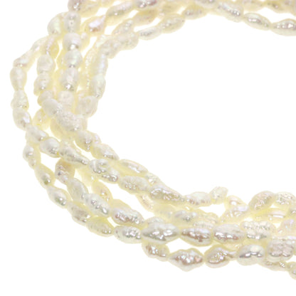 Freshwater Pearl Pearl 3-piece 6-piece Bracelet Set Necklace Metal SV 63.2g　Ladies