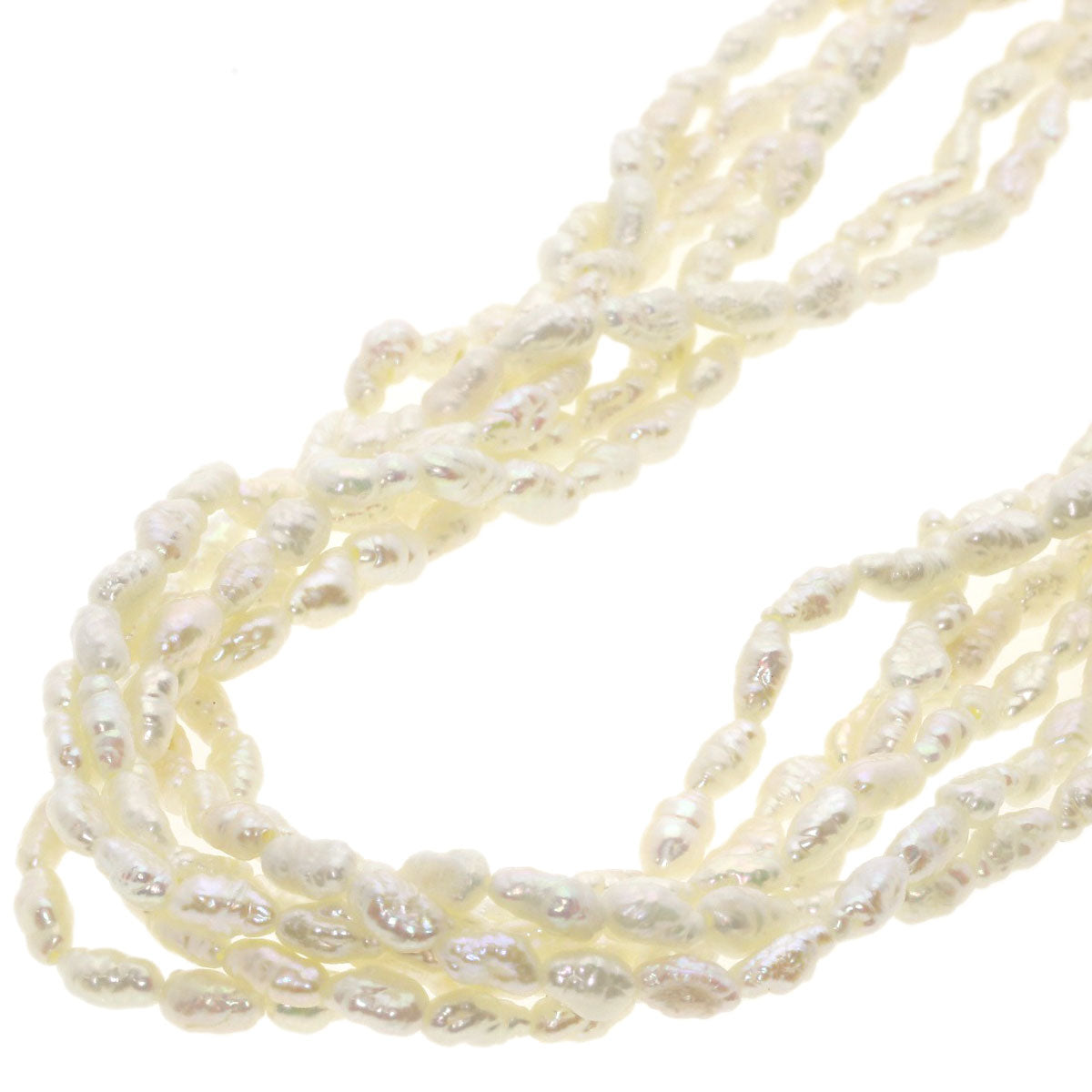 Freshwater Pearl Pearl 3-piece 6-piece Bracelet Set Necklace Metal SV 63.2g　Ladies