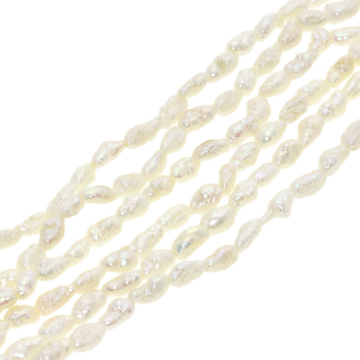 Freshwater Pearl Pearl 3-piece 6-piece Bracelet Set Necklace Metal SV 63.2g　Ladies