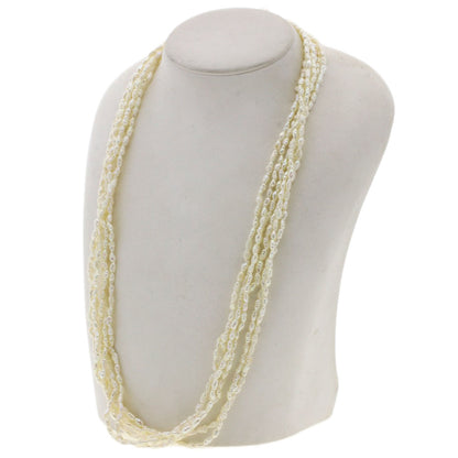 Freshwater Pearl Pearl 3-piece 6-piece Bracelet Set Necklace Metal SV 63.2g　Ladies