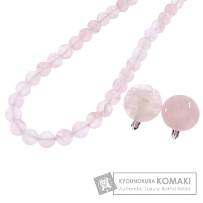 2-piece set Rose Quartz style Necklace Silver  40.5g　Ladies