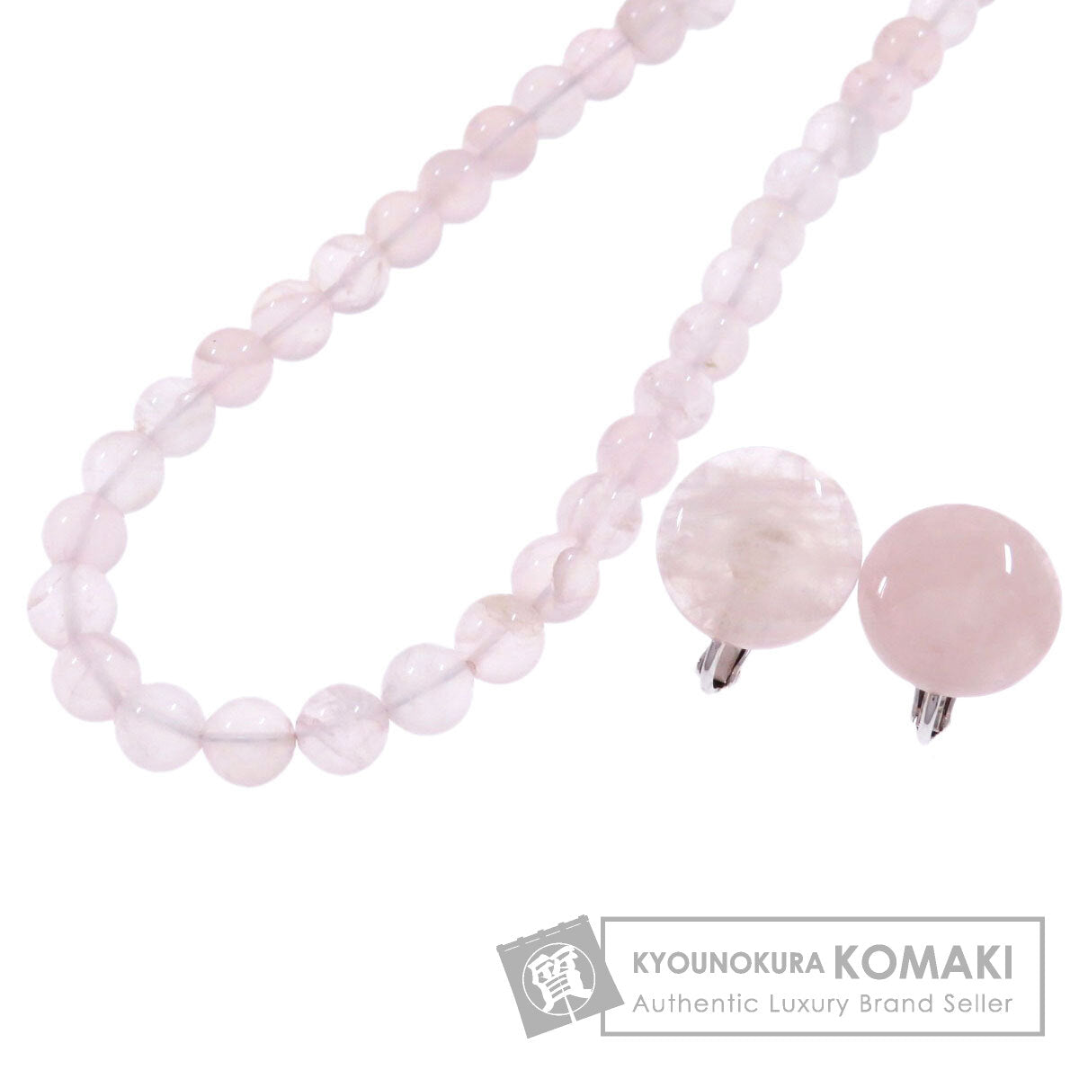 2-piece set Rose Quartz style Necklace Silver 40.5g　Ladies