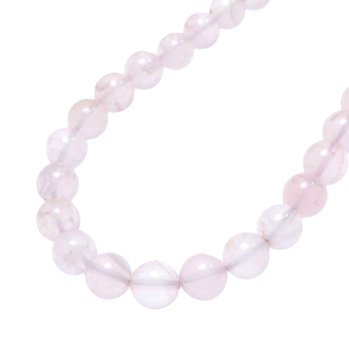 2-piece set Rose Quartz style Necklace Silver  40.5g　Ladies