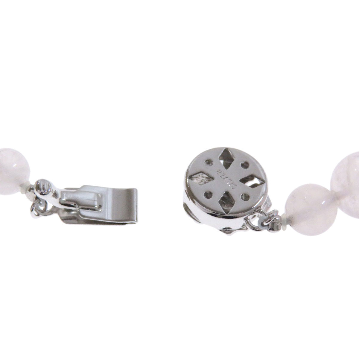 2-piece set Rose Quartz style Necklace Silver 40.5g　Ladies