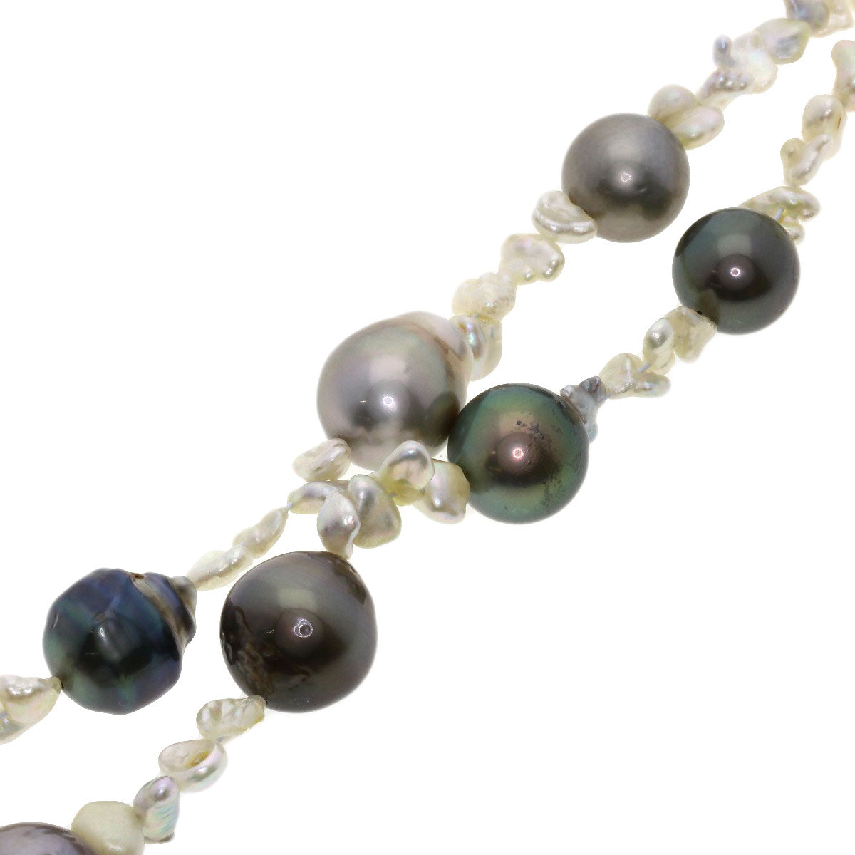 Pearl Pearl Keshi Pearl Necklace Silver  27.4g　Ladies