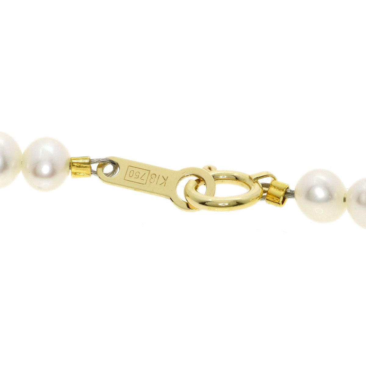 Freshwater Pearl Pearl Necklace K18 Yellow Gold  10.2g　Ladies