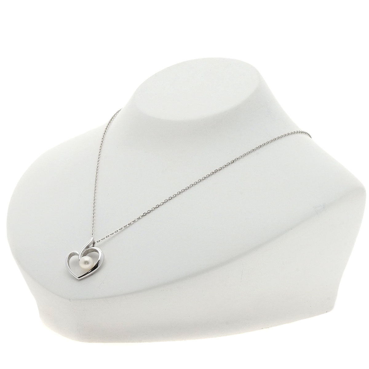 MIKIMOTO   Necklace Heart Motif Pearl Silver Ladies