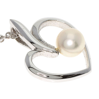 MIKIMOTO   Necklace Heart Motif Pearl Silver Ladies