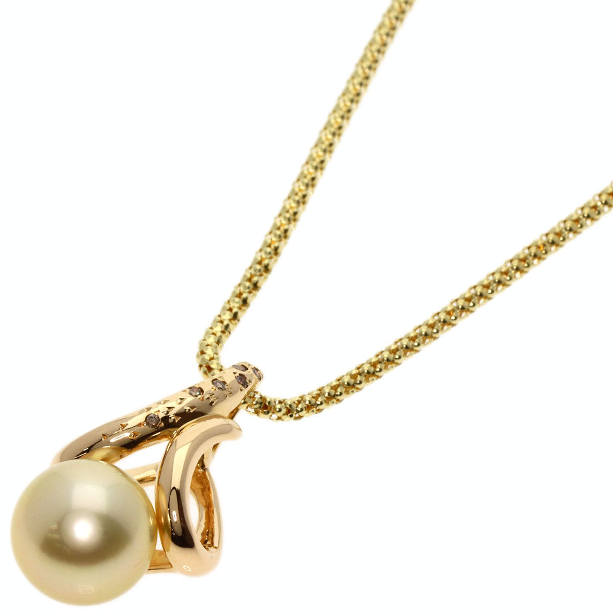 POLA   Necklace Pearl Pearl Diamond K18 Yellow Gold Ladies