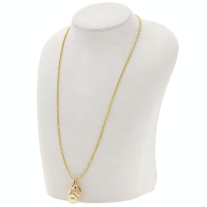 POLA   Necklace Pearl Pearl Diamond K18 Yellow Gold Ladies