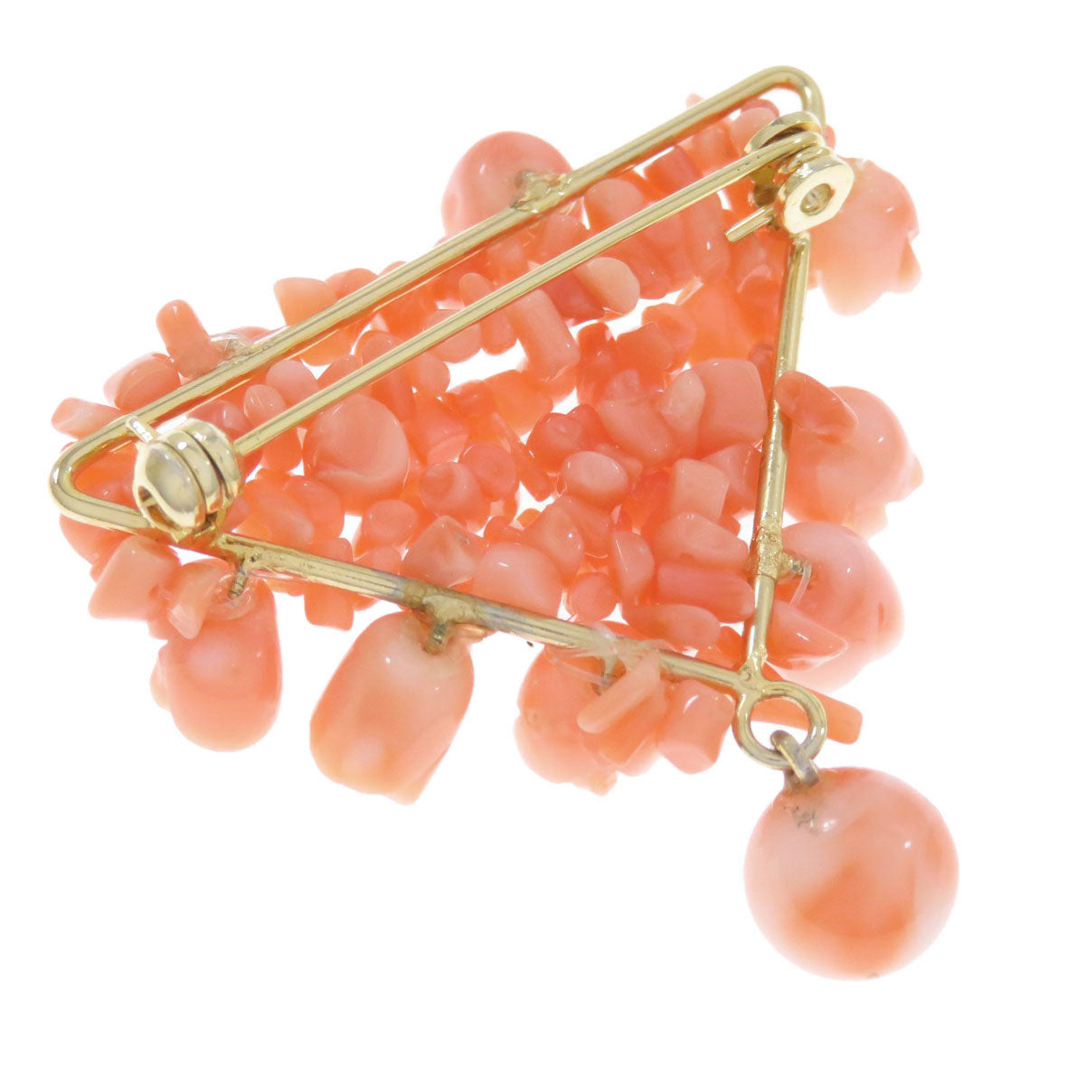 2 piece ring set with Swarovski Brooch Coral 10.3g　Ladies