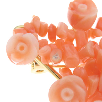 2 piece ring set with Swarovski Brooch Coral 10.3g　Ladies