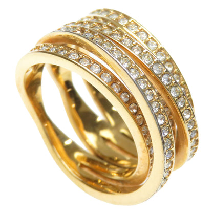 2 piece ring set with Swarovski Brooch Coral 10.3g　Ladies