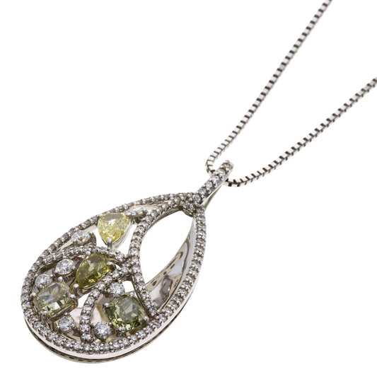 1.71ct Diamond Necklace K18 White Gold  12.4g　Ladies