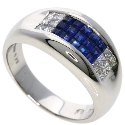 0.71ct Diamond Sapphire Ring Platinum PT900  13.3g　Ladies