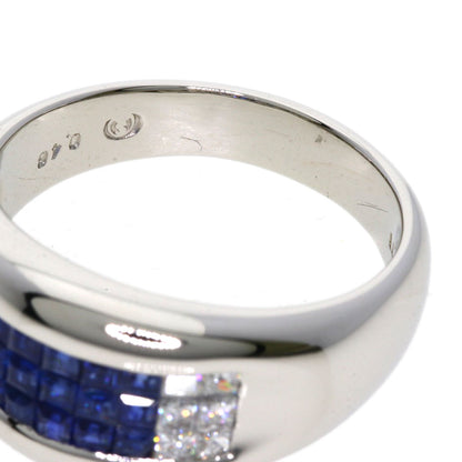 0.71ct Diamond Sapphire Ring Platinum PT900  13.3g　Ladies