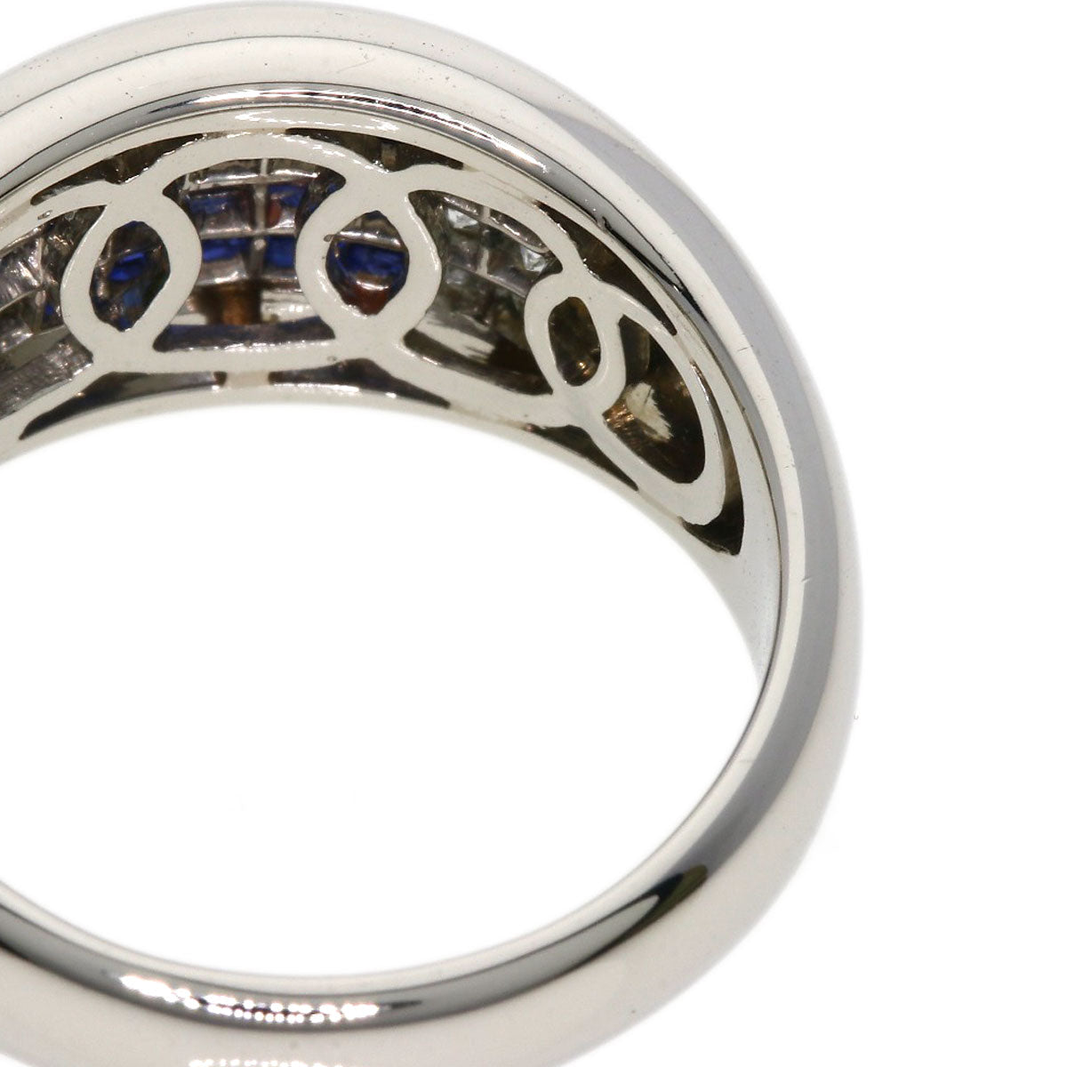 0.71ct Diamond Sapphire Ring Platinum PT900  13.3g　Ladies