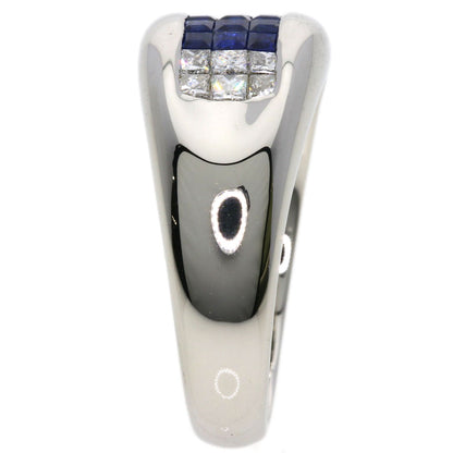 0.71ct Diamond Sapphire Ring Platinum PT900  13.3g　Ladies