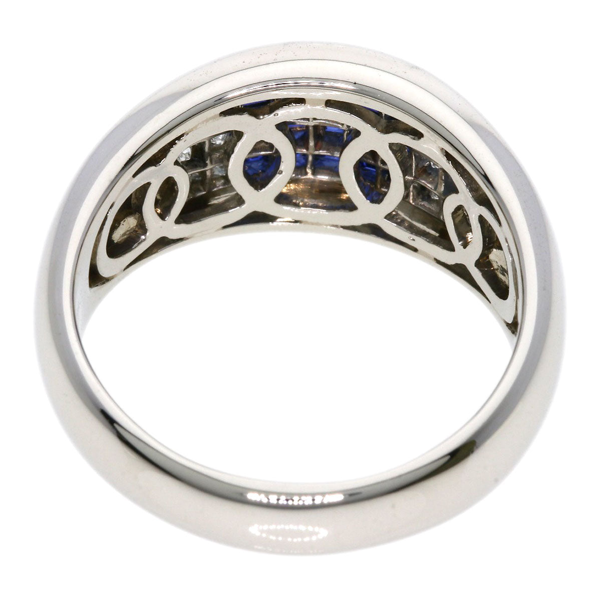 0.71ct Diamond Sapphire Ring Platinum PT900  13.3g　Ladies