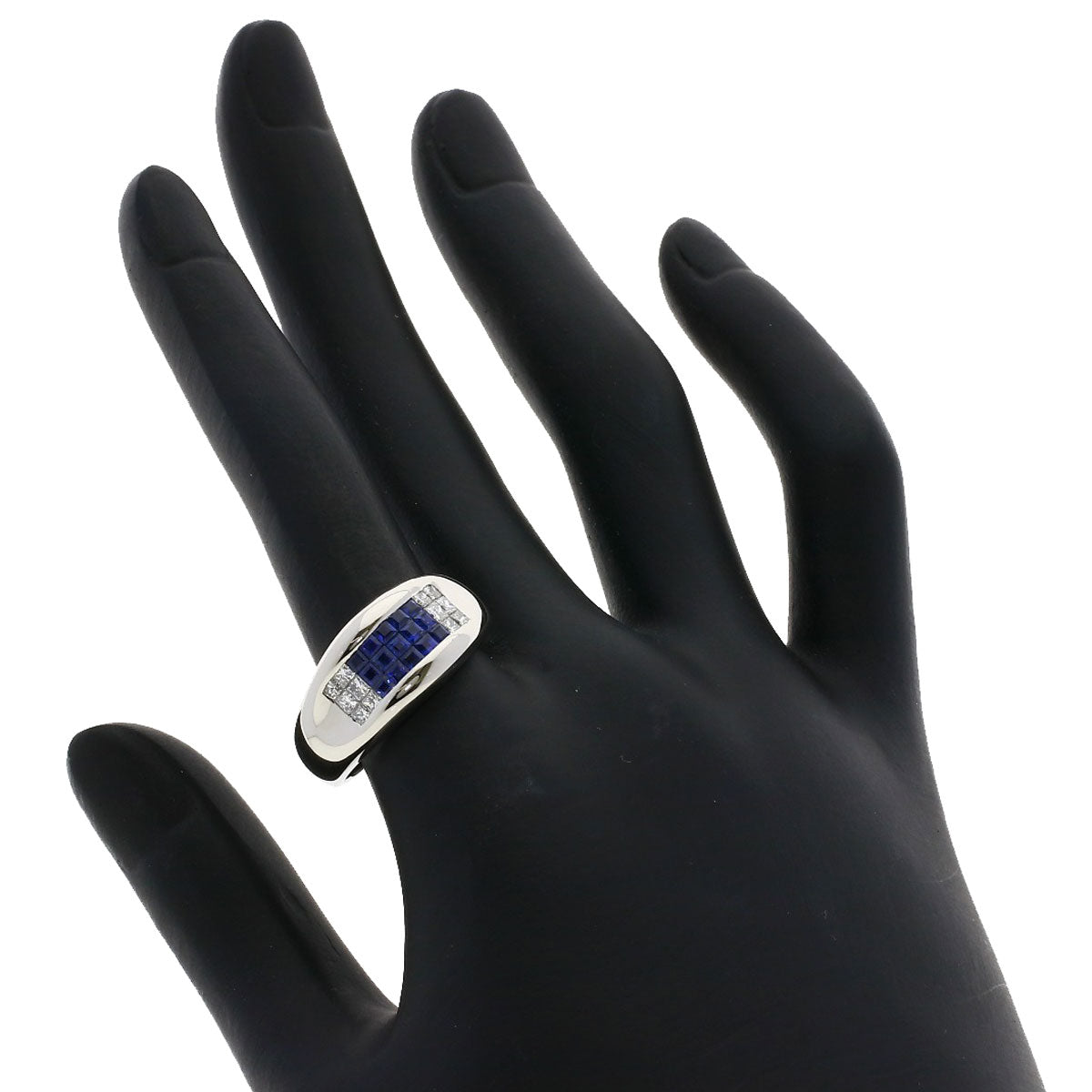 0.71ct Diamond Sapphire Ring Platinum PT900  13.3g　Ladies