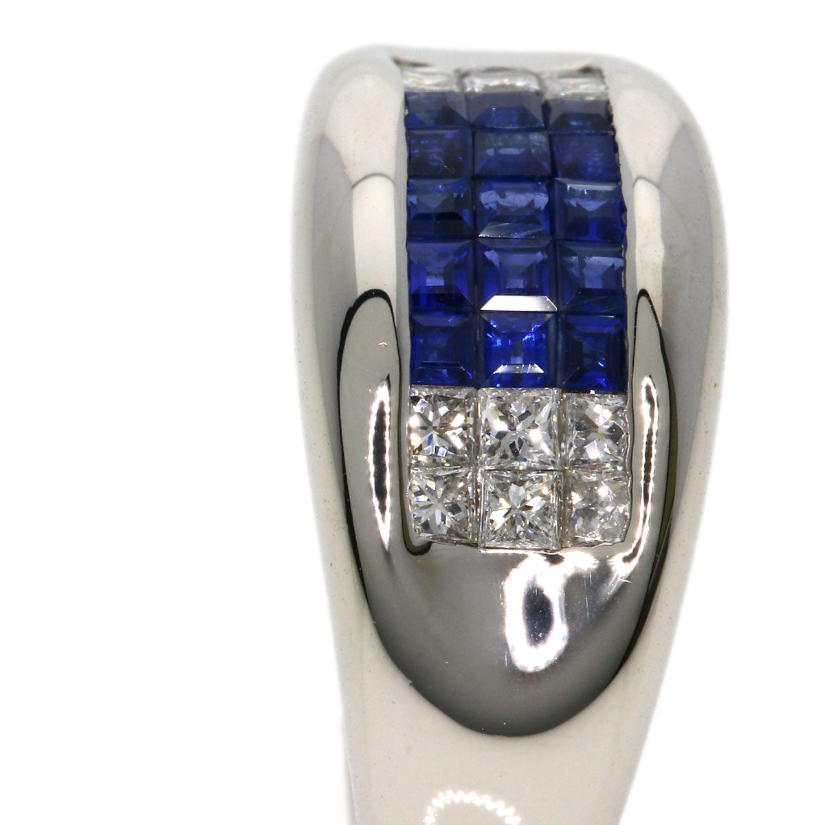 0.71ct Diamond Sapphire Ring Platinum PT900  13.3g　Ladies