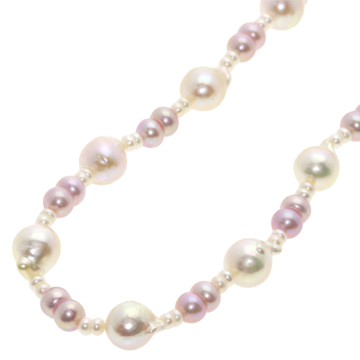 Freshwater Pearl Akoya Baroque Pearl Necklace Silver 56g　Ladies