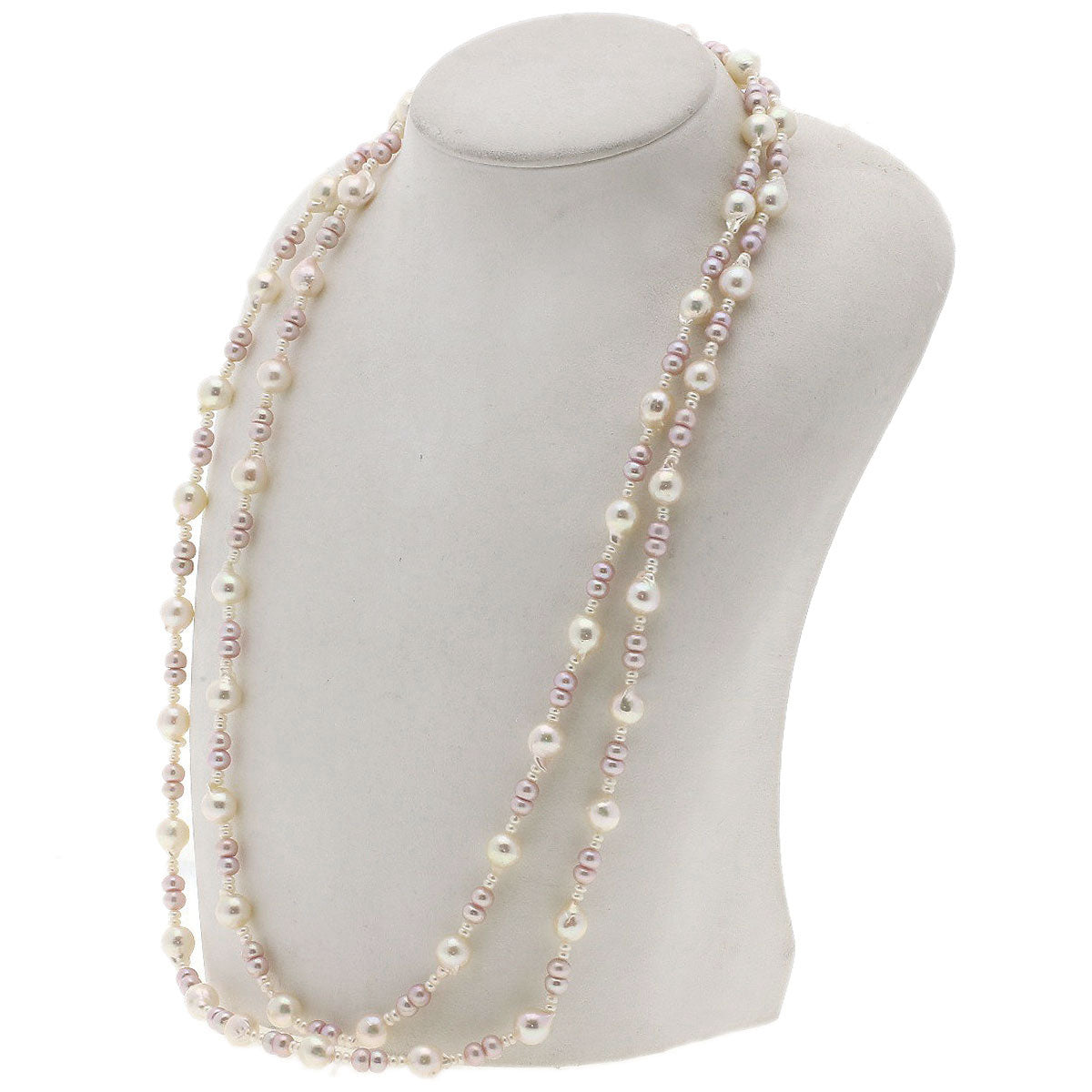 Freshwater Pearl Akoya Baroque Pearl Necklace Silver 56g　Ladies
