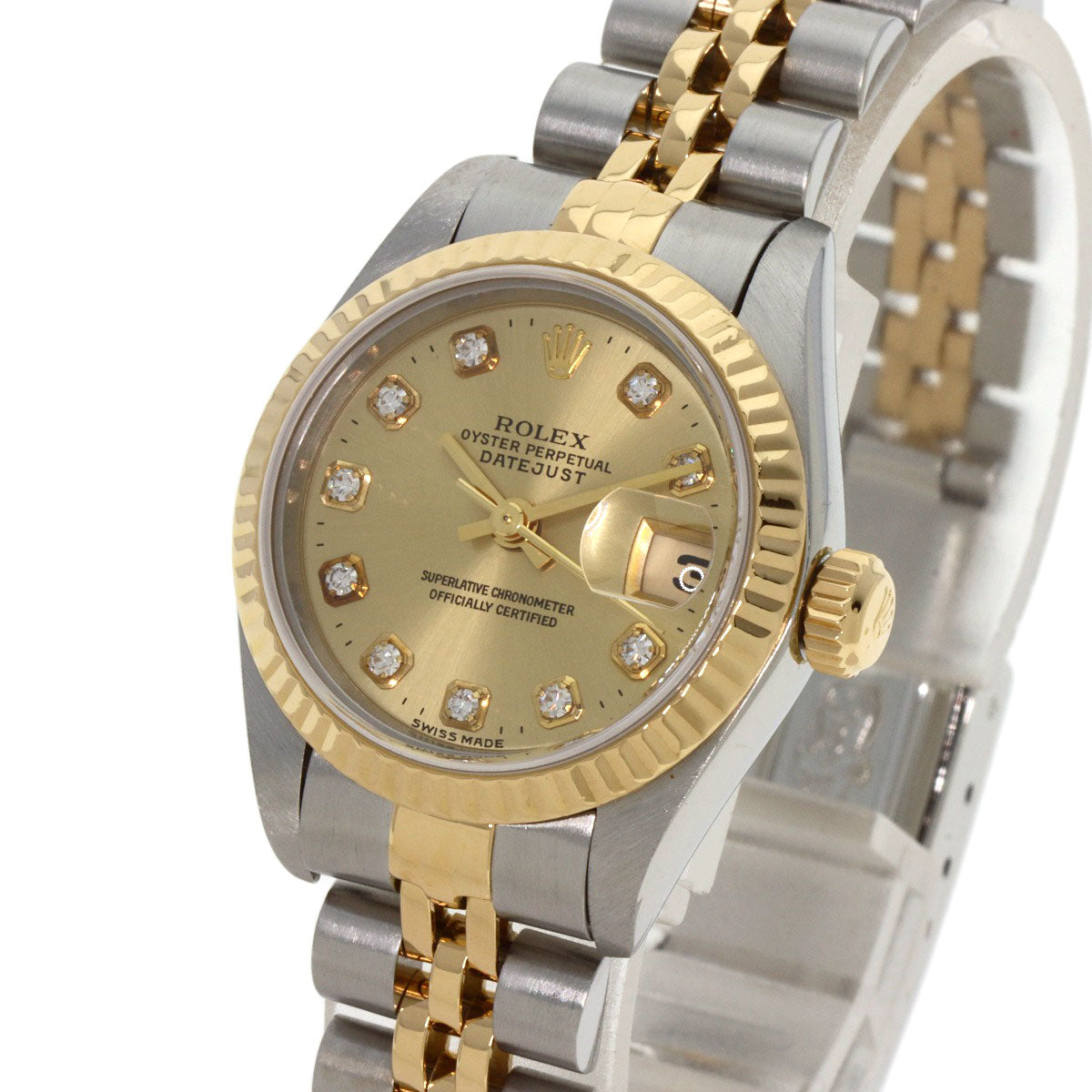 ROLEX DATEJUST 10P Diamond Watches 69173G Stainless Steel/SSxK18YG Ladies