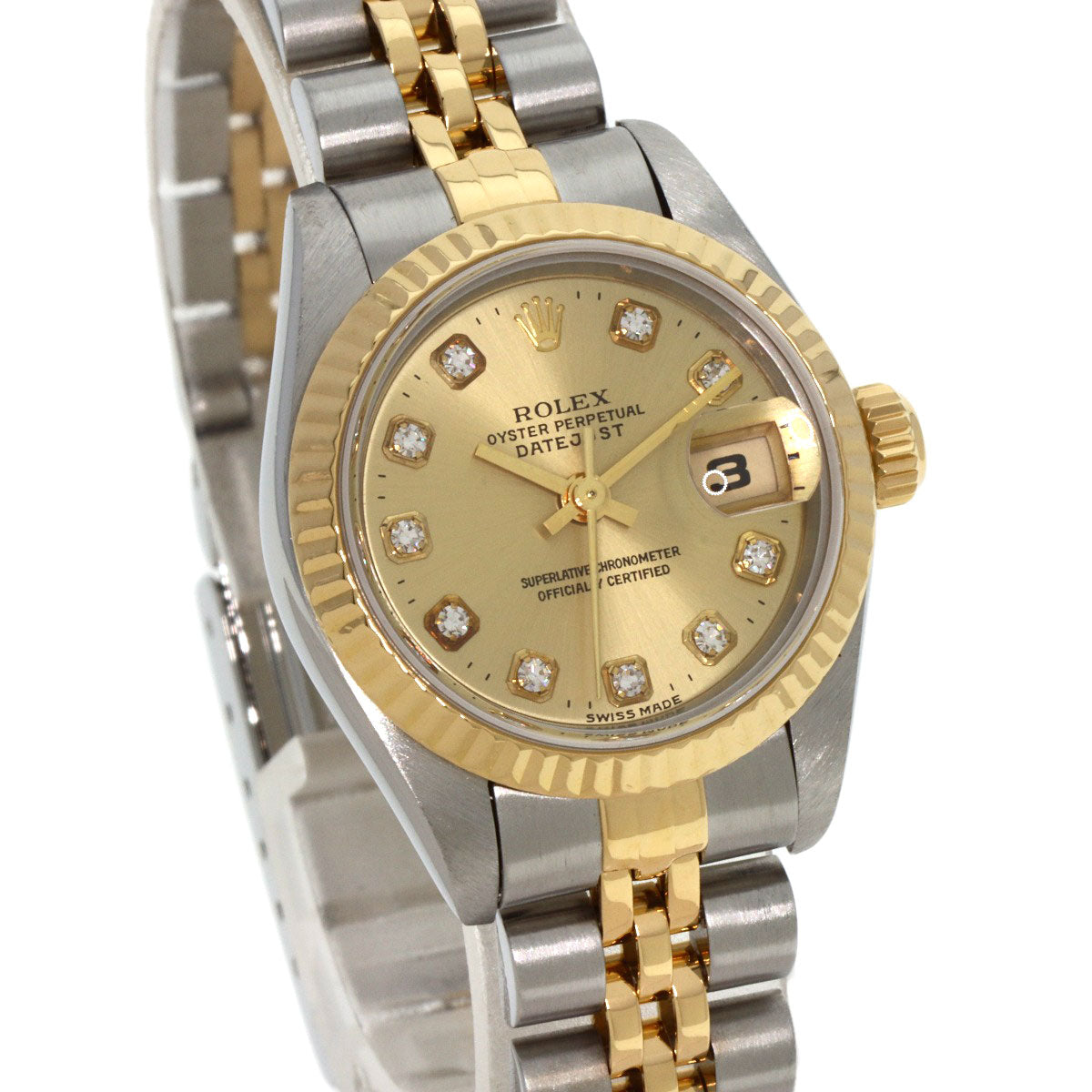 ROLEX DATEJUST 10P Diamond Watches 69173G Stainless Steel/SSxK18YG Ladies