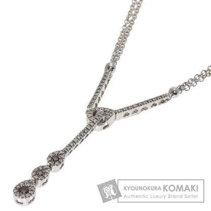 0.53ct Diamond 2 stations Necklace K18 White Gold  11.6g　Ladies