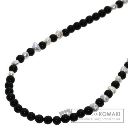 Onyx Pearl Pearl Necklace K18 White Gold  6.5g　Ladies