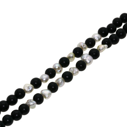 Onyx Pearl Pearl Necklace K18 White Gold  6.5g　Ladies